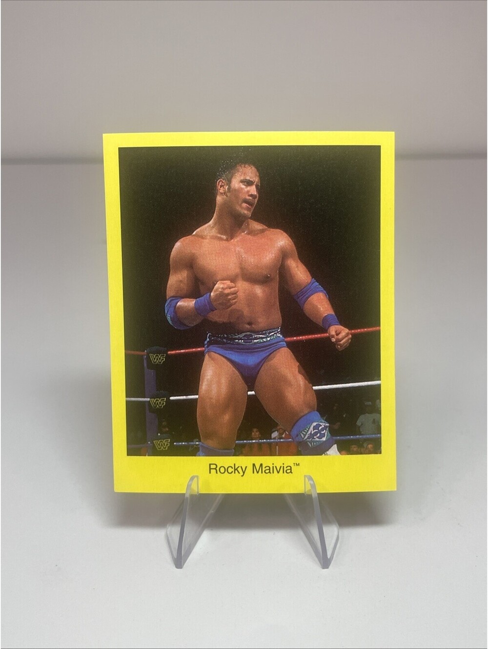 RARE 1997 WWF Cardinal THE ROCK Rocky Maivia Dwayne Johnson ROOKIE Card WWE RC